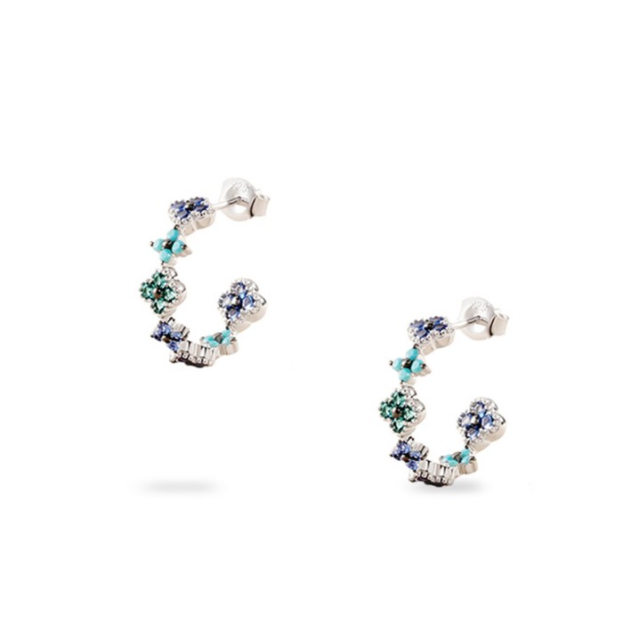 Agatha Paris Beloved Multicolor Hoop Earrings