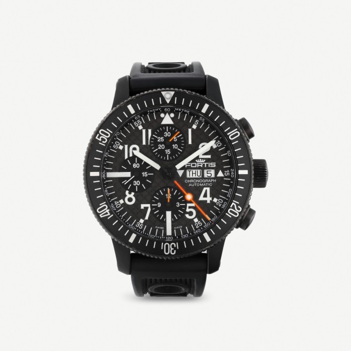 Fortis B-42 Black Rubber Watch