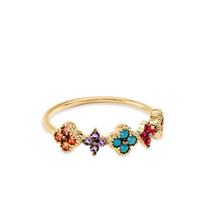 Agatha Paris Beloved Thin Ring Multicolor