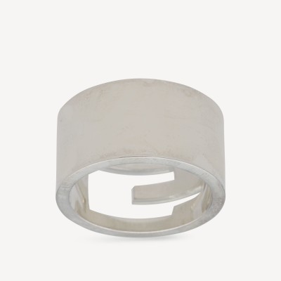 Gucci Branded Wide Silver Ring