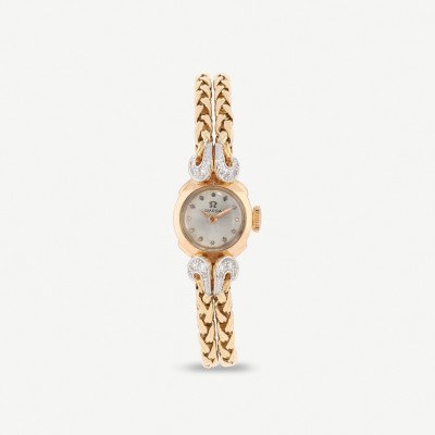 Omega vintage gold and diamond watch