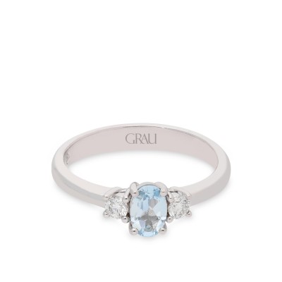 Good Mood Grau Aquamarine and White Gold Ring