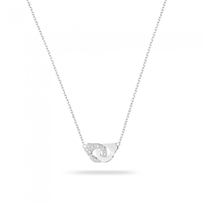 Menottes Dinh Van R8 White Gold Necklace