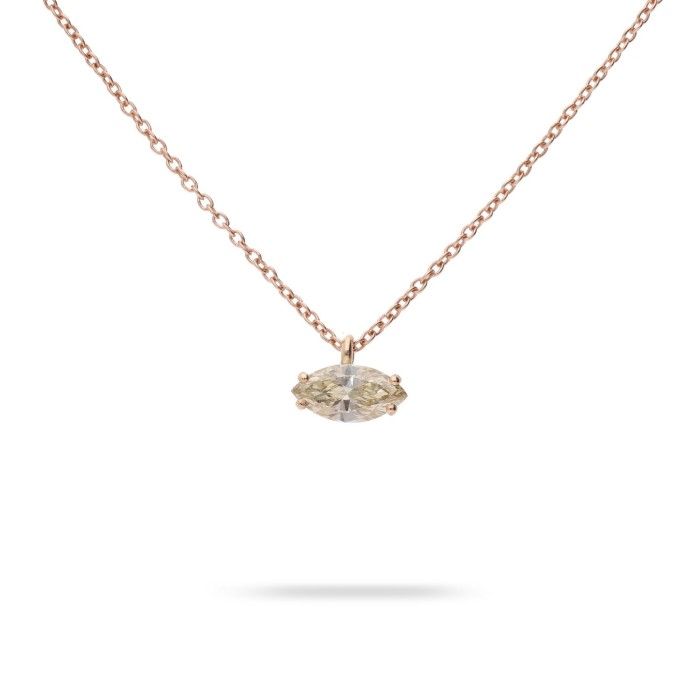 Good Mood Grau Brown Diamond and Rose Gold Necklace