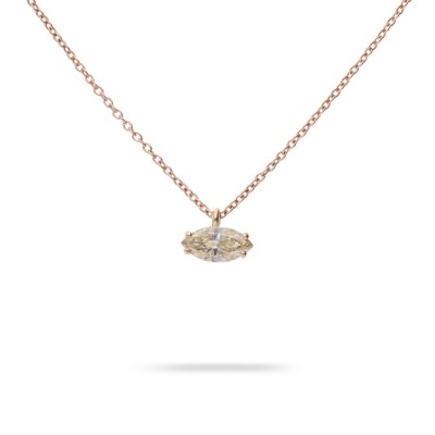 Good Mood Grau Brown Diamond and Rose Gold Necklace