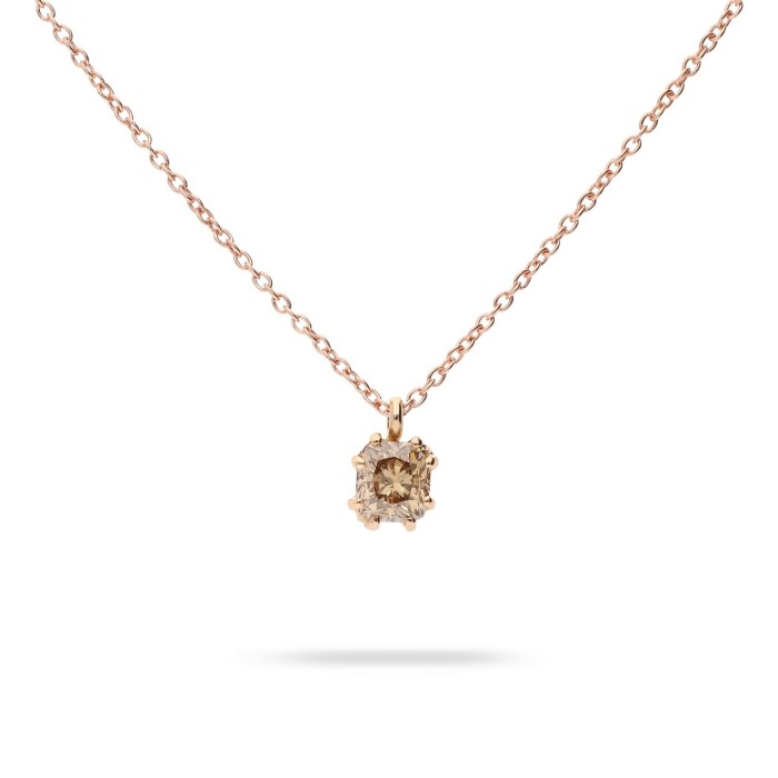 Grau Brown Diamond and Rose Gold Necklace