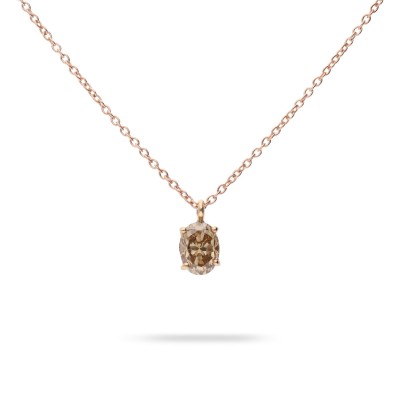 Good Mood Grau Brown Diamond and Rose Gold Necklace