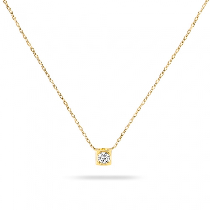Le Cube Diamant necklaceyellow gold and diamond