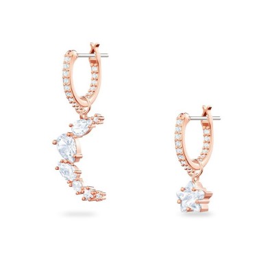 Penélope Cruz Moonsun long earrings, white, rose gold bath