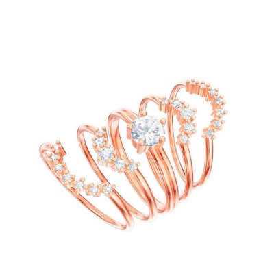 Stackable ring Penélope Cruz Moonsun, white, rose gold bath