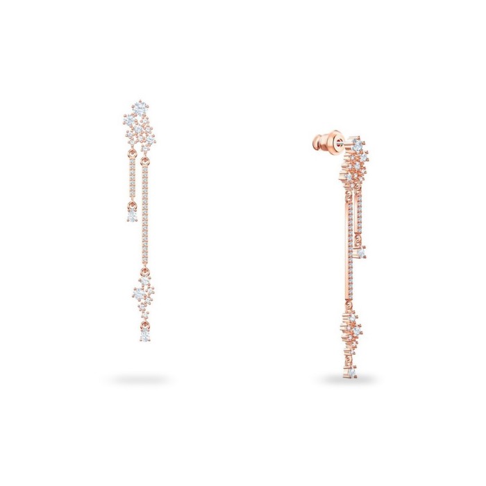 Penélope Cruz Moonsun long earrings, white, rose gold bath