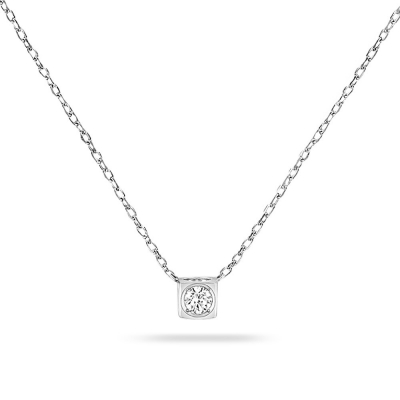 Necklace le Cube diamant small modelwhite gold and diamond