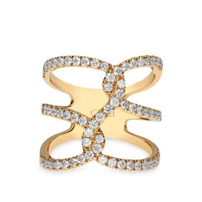 Rose Gold Intertwined Diamond Ring GRAU