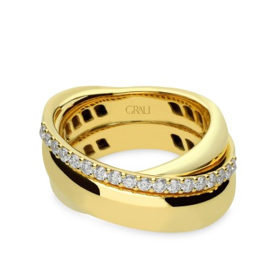 Anillo Grau Oro Amarillo y Diamantes