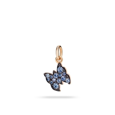Butterfly pendant blue sapphires