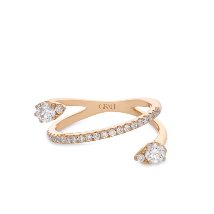 Aura Grau Rose Gold Diamond Ring