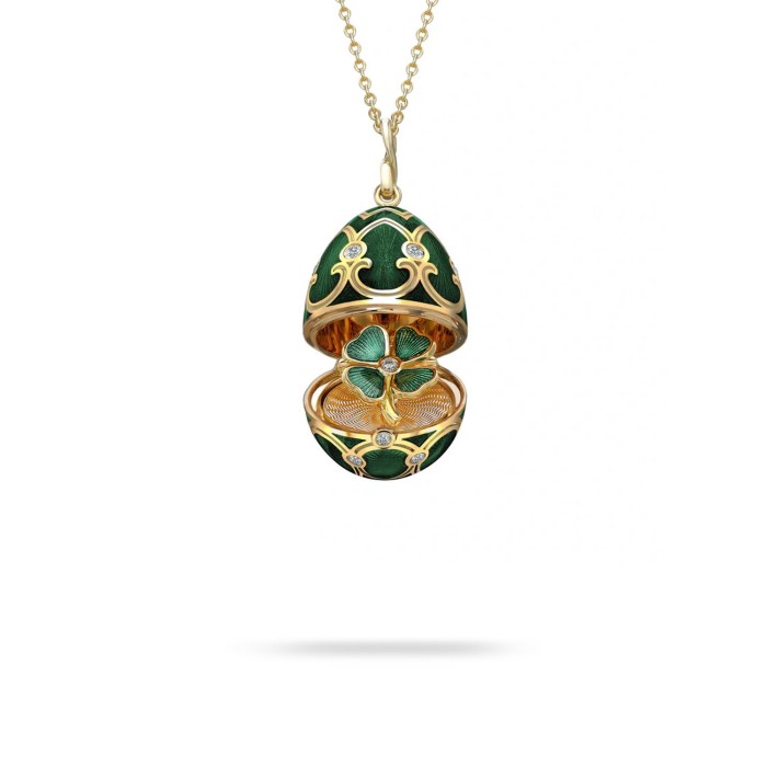 Fabergé Heritage Clover Surprise Locket Yellow Gold Necklace