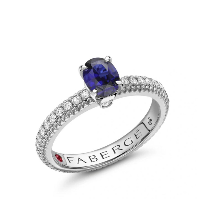 Anell de Safir Blau Fabergé