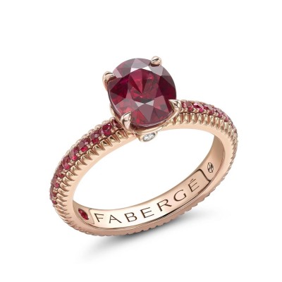 Fabergé Ruby and Rose Gold Ring