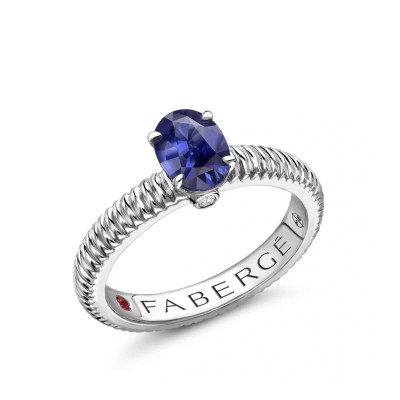 Fabergé Blue Sapphire and White Gold Ring