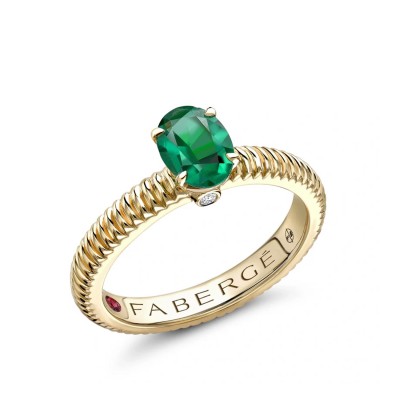 Fabergé Emerald and Yellow Gold Ring