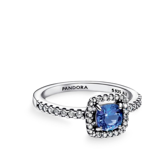 Square Blue Pandora Timeless Ring