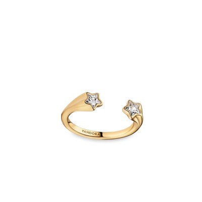 Pandora Double Star Open Gold Ring