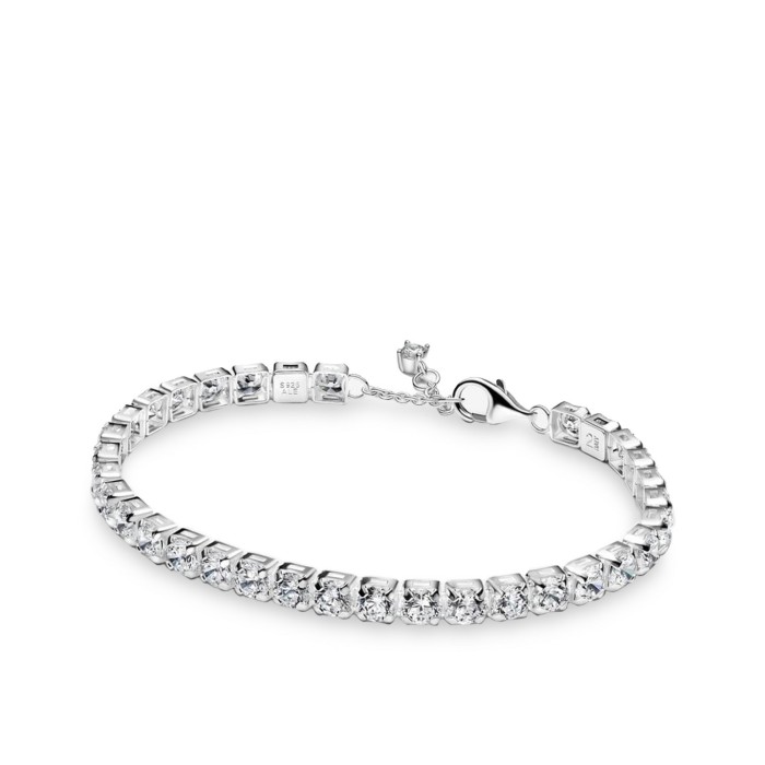 Wide Silver Tennis Bracelet Pandora