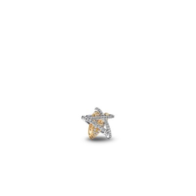 Crossed Star Charm in Silver and Gold Pandora