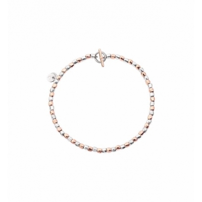 Silver and rose gold granite bracelet by Granelli de Dodo, size L