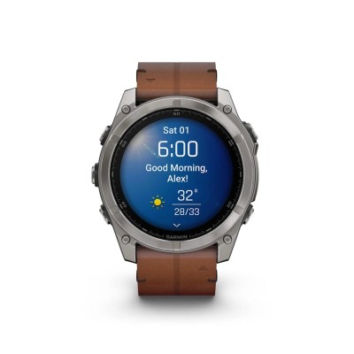 Reloj Fénix 8 Amoled 51 mm Acero y Cuero Garmin