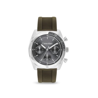 Calvin Klein Flex Silver and Green Watch