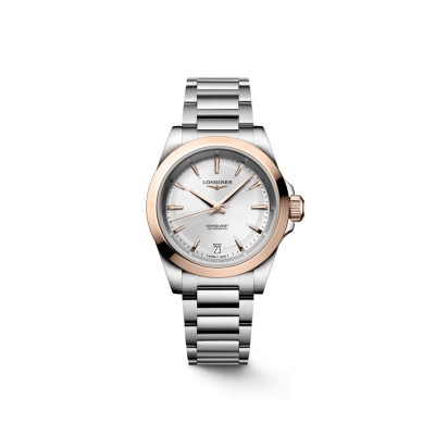 Reloj Longines Conquest 34 mm Acero y Oro Rosa