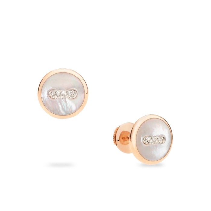 Pomellato Rose Gold Earrings, Mother-of-Pearl and Diamonds