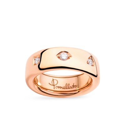 Pomellato Iconica Slim Rose Gold and Diamond Ring