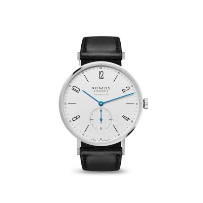 Reloj Tangente Acero y Piel Nomos