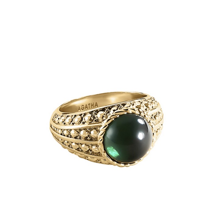 Anillo Cabujón Verde Agatha París x María Pombo