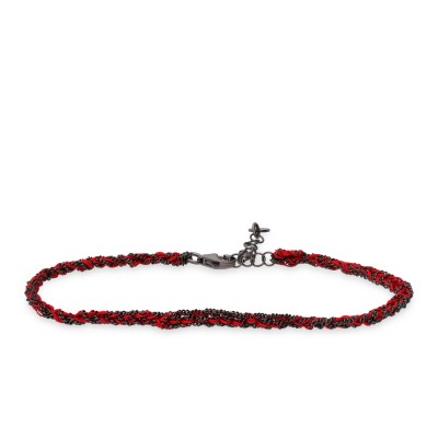 Grau Darkened Silver Bracelet Red