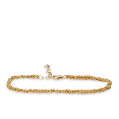 Grau Bracelet Yellow Gold Beige Threads