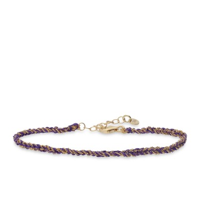 Grau Yellow Gold Bracelet Purple Threads