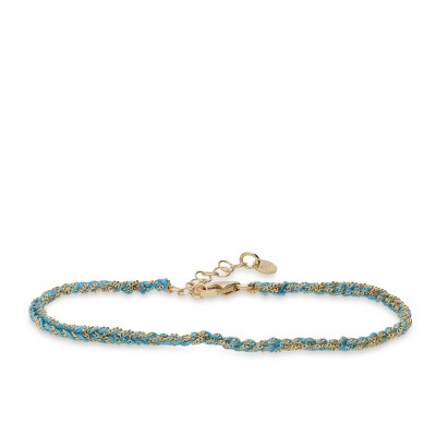 Grau Bracelet Yellow Gold Blue Threads