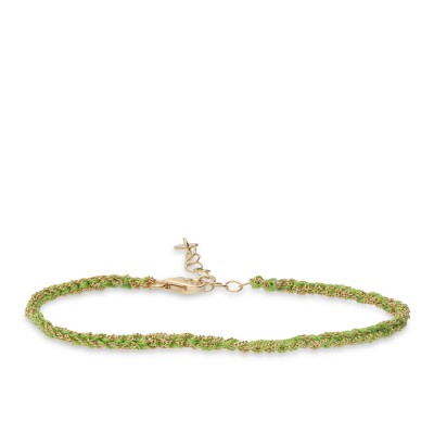 Grau Bracelet Yellow Gold Green Threads