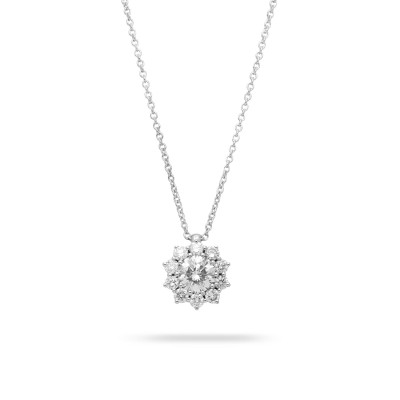 Grau Rosette Necklace White Gold and Diamonds