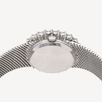 Omega DeVille or blanc oval diamants