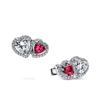 Pandora Halo Hearts Stud Earrings