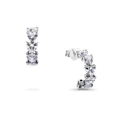 Pandora Sparkling Hearts Hoop Earrings