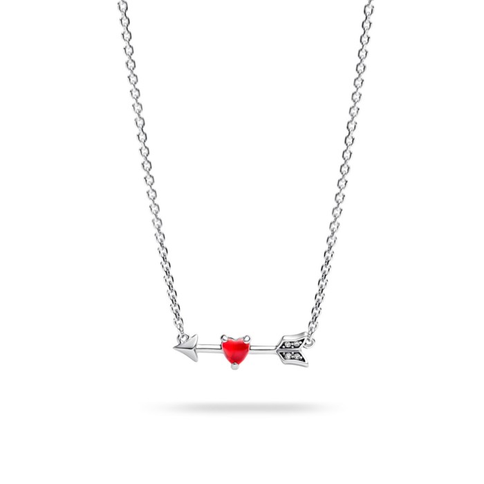 Pandora Murano Glass Heart and Arrow Necklace