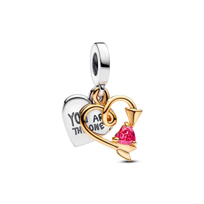 Charm Colgante Doble Corazón Flecha Pandora