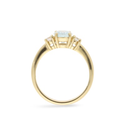 Good Mood Grau Aquamarine and Yellow Gold Ring