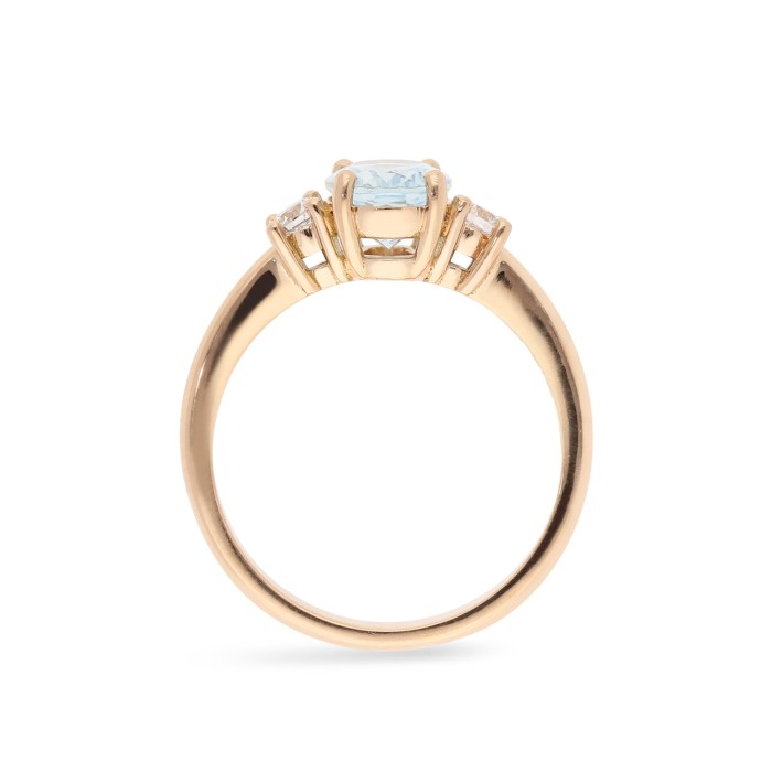 Good Mood Grau Aquamarine and Rose Gold Ring